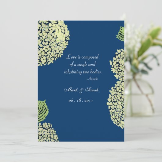 Blueberry Hydrangea Invitation Kaart (Staand voorkant)