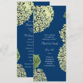 Blueberry Hydrangea Wedding Programme Programmakaart (Voorkant / Achterkant)