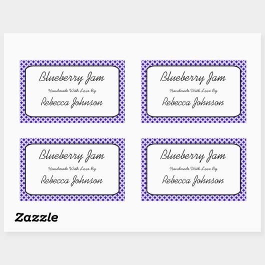 Blueberry Jam Aangepaste tekst Jar Label (Vel)