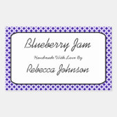 Blueberry Jam Aangepaste tekst Jar Label (Voorkant)