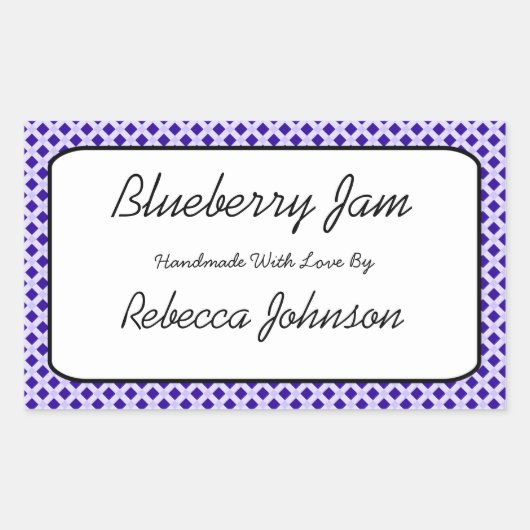 Blueberry Jam Aangepaste tekst Jar Label (Voorkant)