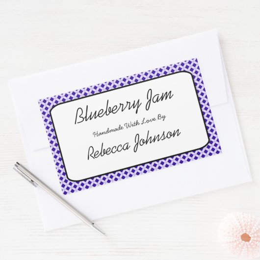 Blueberry Jam Aangepaste tekst Jar Label (Envelop)