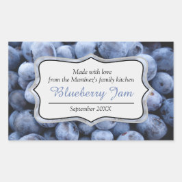 Blueberry jam behouden blauw label sticker