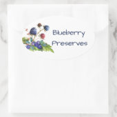 Blueberry Jam behoudt conservenlabel Ovale Sticker (Tas)