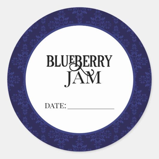 Blueberry Jam Canning Lid Labels (Voorkant)