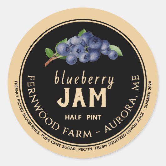 Blueberry Jam Classic Round Sticker (Voorkant)