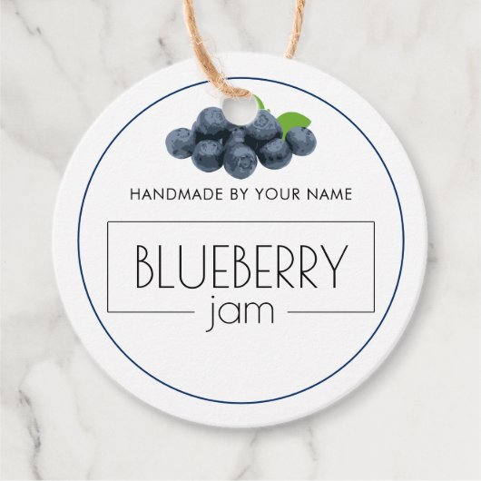 Blueberry Jam Custom Product Label Hang Labels (Voorkant)