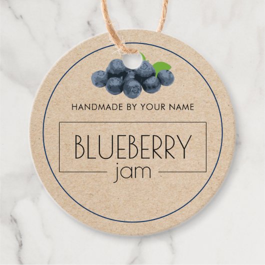 Blueberry Jam Custom Product Label Hang Labels (Voorkant)