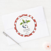 Blueberry Jam Gingham Jam. Jar Ronde Sticker (Envelop)