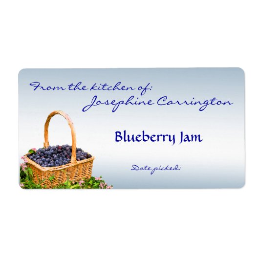 Blueberry Jam Inblikken Labels (Voorkant)