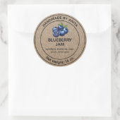 Blueberry Jam Jelly Jar Label Kraft-papierstijl (Tas)