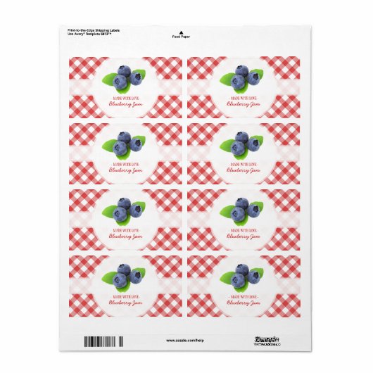 Blueberry Jam label (Full Sheet)