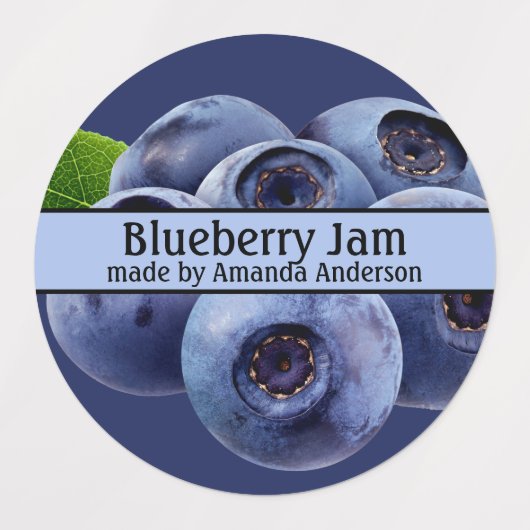 Blueberry Jam Moderne Cirkel Labels (Design 1)