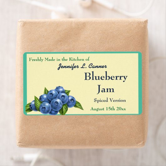 Blueberry Jam of bewaart fruit inblikken pot Etiket (Insitu)