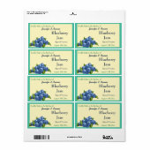 Blueberry Jam of bewaart fruit inblikken pot Etiket (Full Sheet)