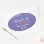 Blueberry jam paarse homemade met liefdesovaal ovale sticker (Envelop)