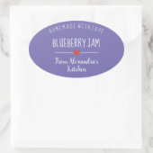 Blueberry jam paarse homemade met liefdesovaal ovale sticker (Tas)