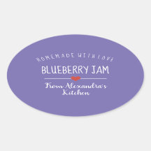 Blueberry jam paarse homemade met liefdesovaal