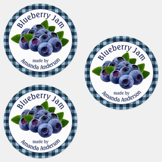 Blueberry Jam Plaid Circle Eetlabel Labels (Groep)