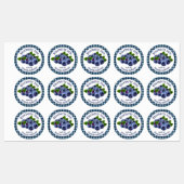 Blueberry Jam Plaid Circle Eetlabel Labels (Vel)