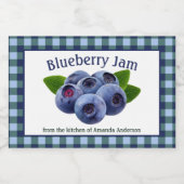 Blueberry Jam Plaid H Eten Label Voedselcontainer Etiket (Enkel label)