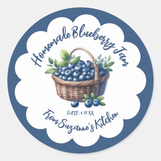 Blueberry Jam Preserve Canning Sticker (Voorkant)