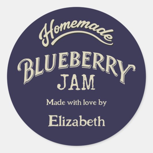 Blueberry Jam Ronde Sticker (Voorkant)