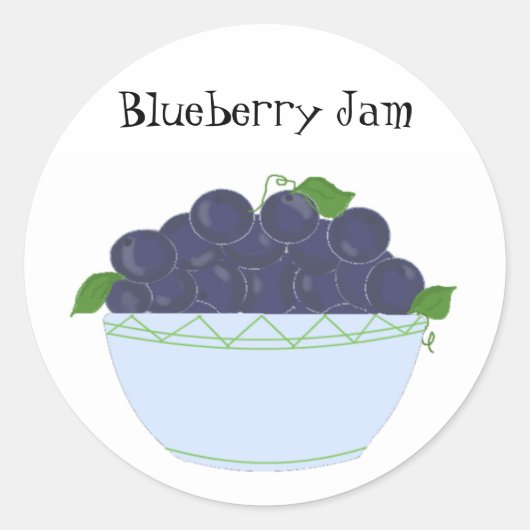 Blueberry Jam Ronde Sticker (Voorkant)