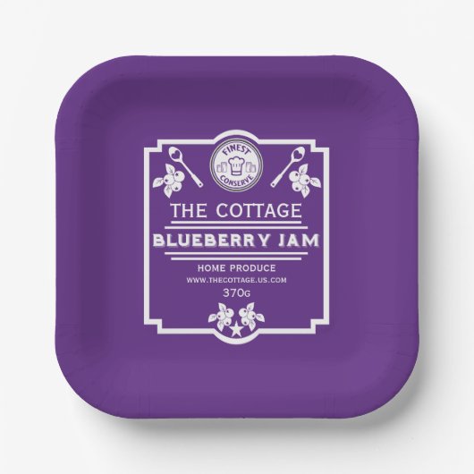 Blueberry Jam Seller Papieren Bordje (Voorkant)