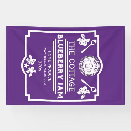 Blueberry Jam Seller Spandoek (Horizontaal)