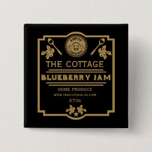 Blueberry Jam Seller Vierkante Button 5,1 Cm