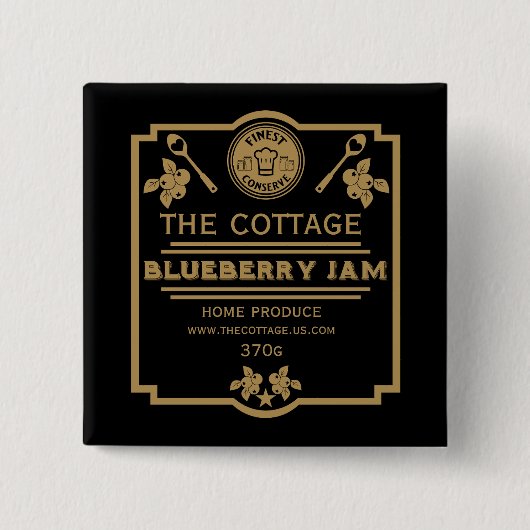 Blueberry Jam Seller Vierkante Button 5,1 Cm (Voorkant)