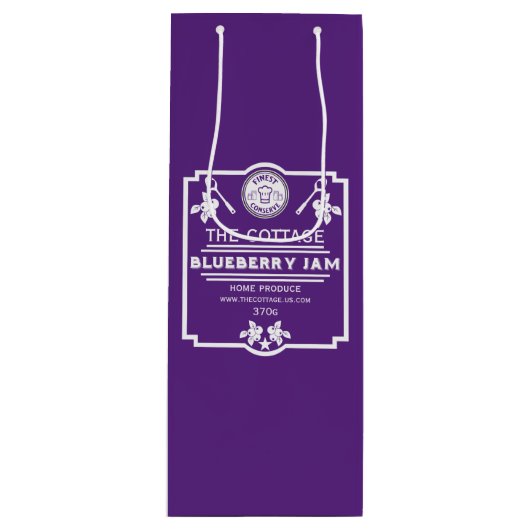 Blueberry Jam Seller Wijn Cadeautas (Voorkant)