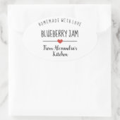 Blueberry jam simpele witte homemade met liefde ovale sticker (Tas)
