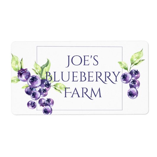 Blueberry Jar Etiket (Voorkant)