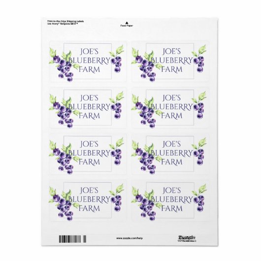 Blueberry Jar Etiket (Full Sheet)