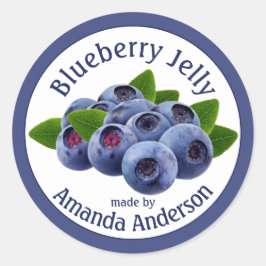 Blueberry Jelly 1.5" Circle voedsellabel Ronde Sticker