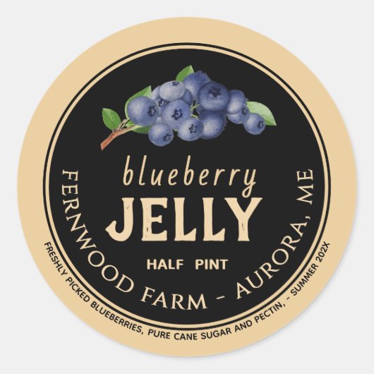 Blueberry Jelly Classic Round Sticker (Voorkant)