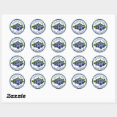 Blueberry Jelly Plaid 1.5" Circle voedsellabel Ronde Sticker (Vel)