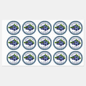 Blueberry Jelly Plaid Circle Voedseletiket Labels (Vel)