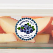 Blueberry Jelly Plaid Circle Voedseletiket Labels (Aangebracht)