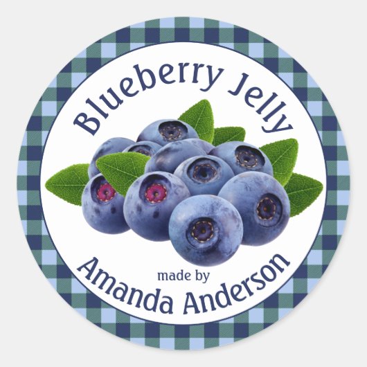 Blueberry Jelly Pset 3" Cirkel Etiket voor voedsel (Voorkant)