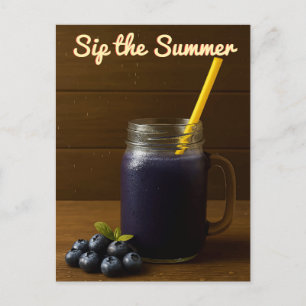 Blueberry Juice - "Sip the Summer" Briefkaart