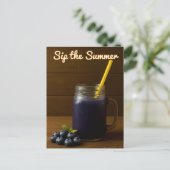 Blueberry Juice - "Sip the Summer" Briefkaart (Staand voorkant)