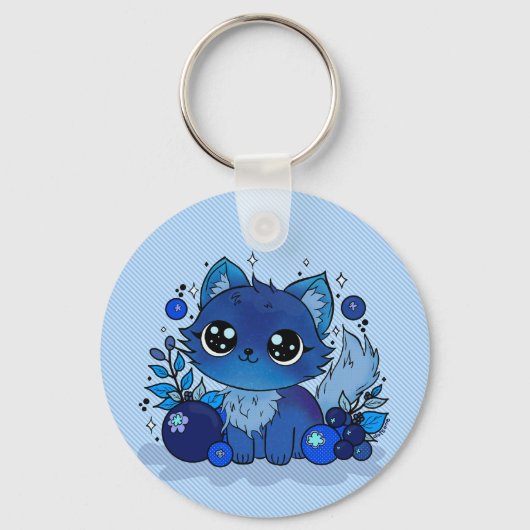 Blueberry Kat Sleutelhanger (Voorkant)