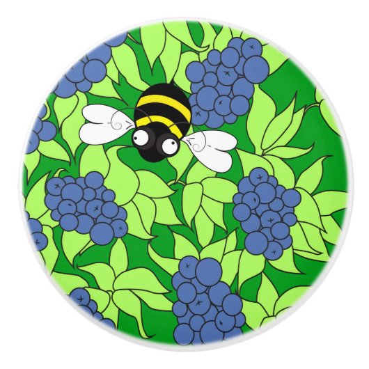 Blueberry keramische knop (Voorkant)