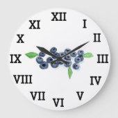 Blueberry Keuken Fruit Zomer Waterverf Eten Grote Klok (Voorkant)