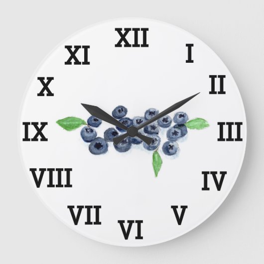 Blueberry Keuken Fruit Zomer Waterverf Eten Grote Klok (Voorkant)