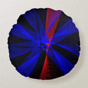 Blueberry Kleur Abstracte geometrische ronde kusse Rond Kussen