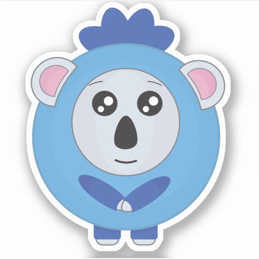Blueberry Koala Sticker (Voorkant)